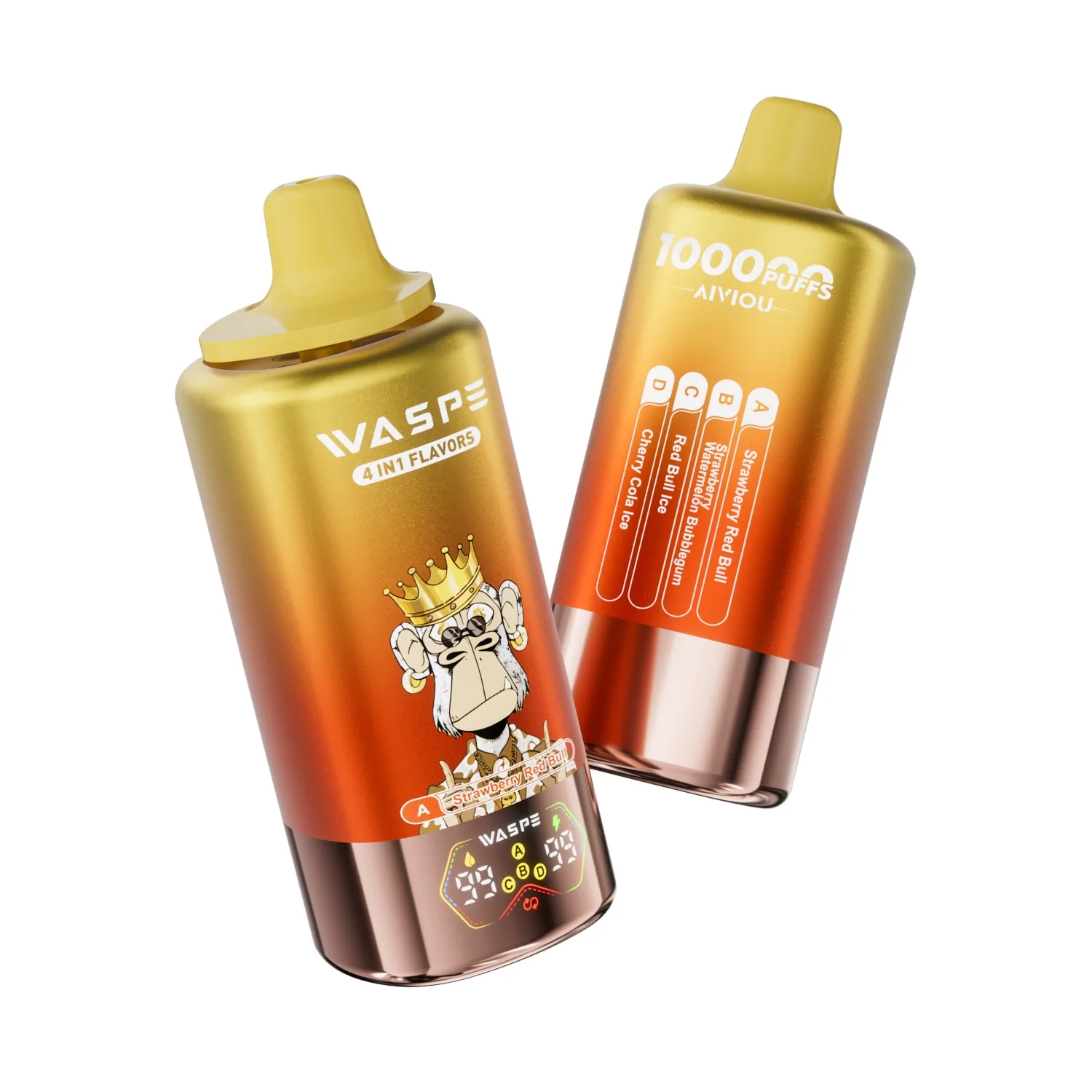 WASPE WASPE 100k (4 в 1) — Strawberry Red Bull,  Strawberry Watermelon Bubble Gum, Red Bull Ice, Cherry Cola Ice купить