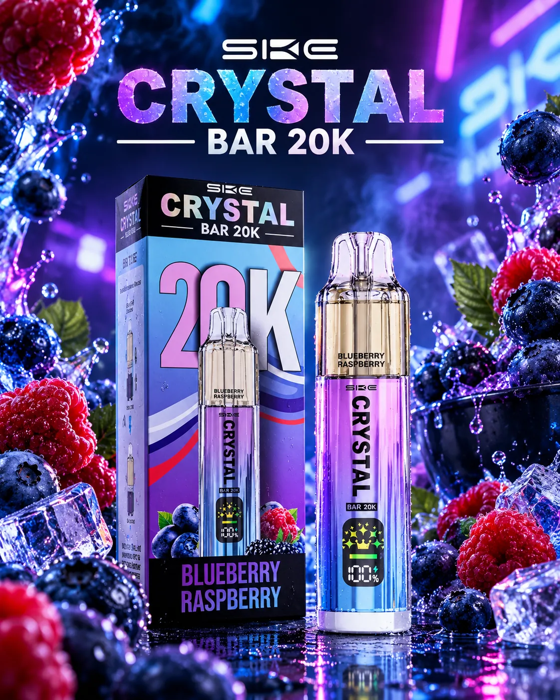 CRYSTAL CRYSTAL BAR 20K — Blueberry Raspberry купить